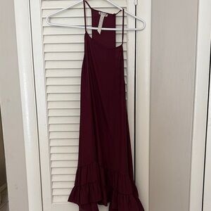 Free People Burgundy Spaghetti-Strap Maxi Dress